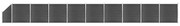 vidaXL Conjunto de painel de vedação WPC 1657x(105-186) cm preto