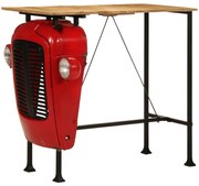 vidaXL Mesa de bar trator madeira mangueira maciça vermelho/castanho