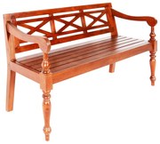vidaXL Banco Batávia 123 cm madeira de mogno maciça castanho-escuro