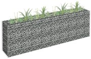 vidaXL Canteiro elevado/cesto gabião 180x30x60 cm aço galvanizado