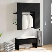 vidaXL Armário de corredor Carvalho Preto 97,5x37x99 cm Madeira engenharia