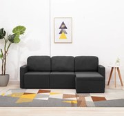 vidaXL Sofá-cama modular de 3 lugares tecido cinzento-escuro