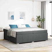 vidaXL Estrutura da Cama com colchão Cinza Escuro 200 x 200 cm tecido