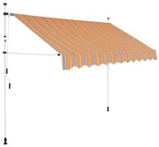 Toldo retrátil manual 300 cm riscas amarelas e azuis