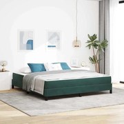 vidaXL Cama Box com colchão Verde Escuro 180 x 200 cm tecido