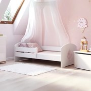 Cama infantil branca LUK 160x80 com grades - bailarina - colchão e estrado incluído