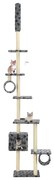 vidaXL Árvore p/ gatos c/ postes arranhadores sisal 260 cm cinzento