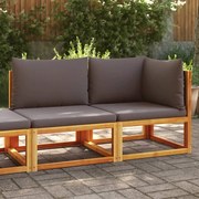 vidaXL Sofá de jardim vidaXL com almofadas, 2 lugares, madeira de acácia e vime