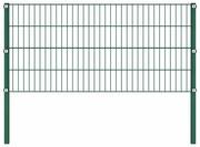 vidaXL Painel de vedação com postes de ferro 176,5x80 cm verde