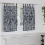 vidaXL Cortinas de Veludo 2 pcs com Ilhós Cinza Prateado 140x140 cm