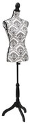 vidaXL Busto manequim de senhora preto e branco