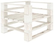vidaXL Poltrona de paletes para jardim madeira branco