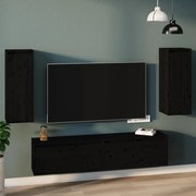vidaXL Armários de parede 2 pcs 30x30x80 cm pinho maciço preto