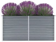 vidaXL Canteiro elevado de jardim aço galvanizado 160x40x77cm cinzento