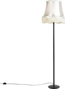 Candeeiro de pé retro preto com cúpula creme - Simplo
