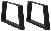 Mesa de jantar pernas 2 pcs forma de V 50x(30-31,3)cm aço preto