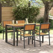 vidaXL Conjunto de Jantar de Jardim 5 Peças em Madeira de Acácia Sólida e Metal