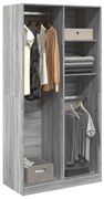 vidaXL Roupeiro 100x50x200 cm derivados de madeira cinzento sonoma