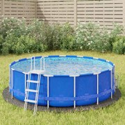 vidaXL Pano para chão de piscinas Ø306 cm poliéster geotêxtil cinza