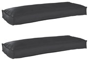 vidaXL Almofadas de Palete para Banco - 2 pcs - Preto - 100x40x8 cm - Tecido Oxford