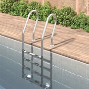 vidaXL Escada de piscina 54x38x184,5 cm 304 aço inoxidável