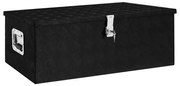 vidaXL Caixa de arrumação 90x47x33,5 cm alumínio preto