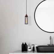 Candeeiro de Teto Likya – Preto e Bronze – Diâmetro 10 cm, Altura 112