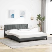vidaXL Estrutura de cama sem colchão 180x200 cm tecido cinzento-escuro