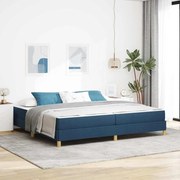 vidaXL Cama Box com colchão Azul 200 x 200 cm tecido