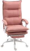 Vinsetto Cadeira de Escritório com 6 Pontos de Massagem e 5 Modos Reclinável com Função de Aquecimento 66x74x114-121,5 cm Rosa | Aosom Portugal