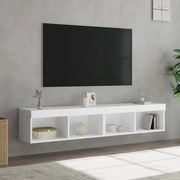 vidaXL Móveis de TV com luzes LED 2 pcs 80x30x30 cm branco