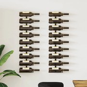 vidaXL Garrafeiras de parede para 18 garrafas 2 pcs ferro preto
