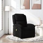 vidaXL Poltrona de massagens reclinável tecido preto