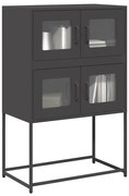vidaXL Aparador alto 68x39x107 cm aço preto