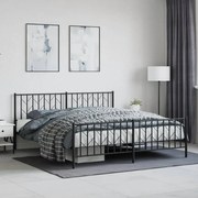 vidaXL Estrutura de cama com cabeceira e pés 183x213 cm metal preto