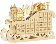 Calendário de Advento de Natal com Luzes LED e 24 Gavetas Decoração de