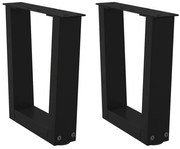 vidaXL Pés para mesa de centro em V, 2 peças, preto, 40x(30-31,3) cm, aço