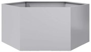 vidaXL Vaso/floreira de jardim hexagonal 104x90x45 cm aço galvanizado