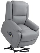 HOMCOM Poltrona Relax Levanta Pessoas com 8 Pontos de Massagem Reclinável com Função de Aquecimento 89x93x105 cm Cinza | Aosom Portugal