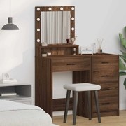 Mesa de Maquilhagem vidaXL com Luzes LED em Castanho Carvalho 50x41x135 cm