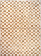 Tapete em lã artesanal de pelo curto Check, vários tamanhos