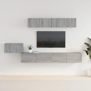 vidaXL Conjunto móveis de TV 5 pcs madeira processada sonoma cinza