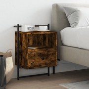 vidaXL Mesa cabeceira parede 40x30x61cm deriv. madeira carvalho fumado