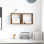 vidaXL Prateleiras de Parede 2 pcs Madeira antiga 26 x 15 x 26 cm