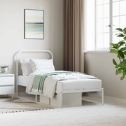 vidaXL Estrutura de cama com cabeceira 90x200 cm metal branco