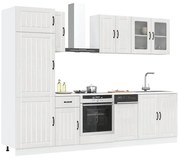 vidaXL 8 peças armário de cozinha conjunto Lucca branco brilhante