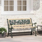 vidaXL Banco de Jardim 116 cm com encosto de rosa