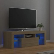 Móvel de TV com luzes LED 120x35x40 cm carvalho sonoma