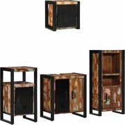 vidaXL Conjunto de Móveis para Banheiro 4 pcs Madeira Reforçada Sólida