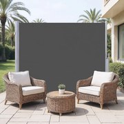 Toldo lateral, cortina lateral extensível 200,1 x 350,1 cm, proteção visual antracite